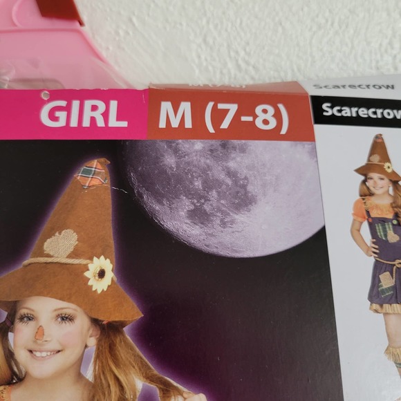 Fun World Girls 7/8 Scarecrow Costume 3 Piece Set - Picture 6 of 7